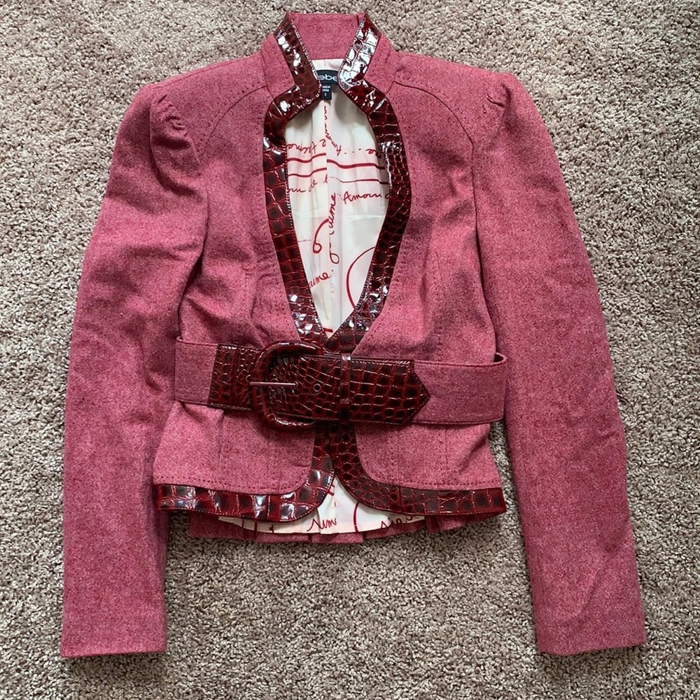 Bebe red tweed blazer